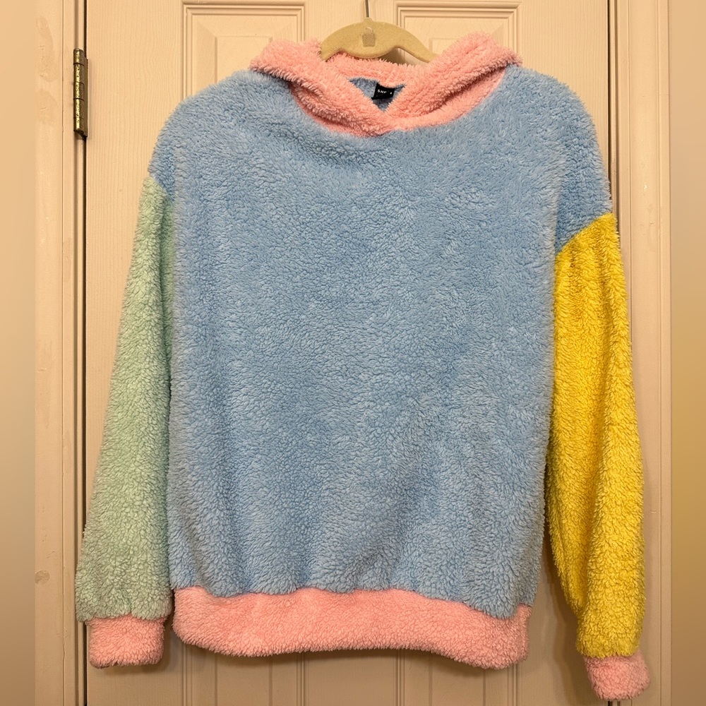 Teddy Color block hoodie Adult XS